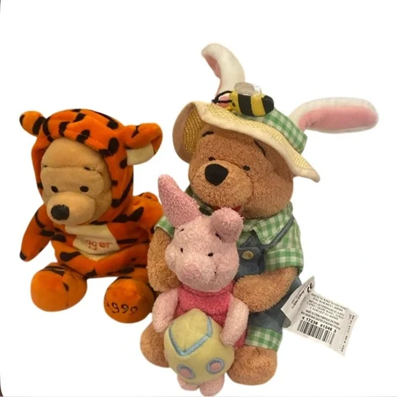 Disney Pooh & Piglet lot of 6 plush 6โ-11โ - Picture 2 of 16